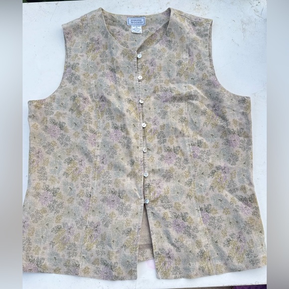 Jennifer Moore Jackets & Blazers - Jennifer Moore Linen Top Pastel Floral Vest Bulgaria made women’s plus size 16